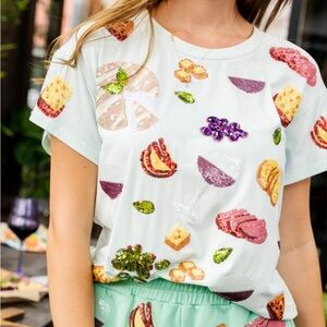 Queen of Sparkles - Mint Wine & Charcuterie Tee